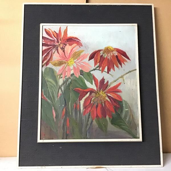 M. Bost, Flowers, oil on canvas (59cm x 50cm)