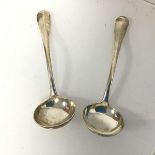 A pair of Edwardian London silver ladles (18cm) (combined: 161.61g)