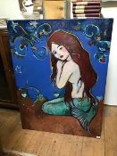 Humphrey, Mermaid Brushing Hair, oil on canvas, signed bottom right (122cm x 91cm)