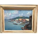 •Fortunato Fontana (Italian, b. 1936), Pozzuoli (Neapolitan Coast), signed lower left, oil on panel,