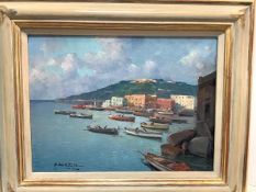 •Fortunato Fontana (Italian, b. 1936), Pozzuoli (Neapolitan Coast), signed lower left, oil on panel,