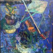 •Gillian Birnie (Scottish, Contemporary), The Garden Chair, signed lower right and dated (19)84, oil