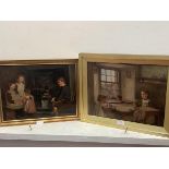 James Elliot Shearer (1858-c. 1940), Children in a Cottage Interior, a pair of oils on canvas,