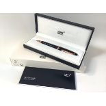 Mont Blanc: a Meisterstuck rose gold-plated LeGrand ballpoint pen, boxed with service booklet.