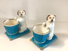 A pair of rare Minton porcelain novelty sweetmeat baskets, third quarter 19th century, each modelled