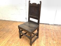 An early 18th century side chair, possibly made in Deryshire