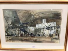 Peter Knox (British, b. 1942), A Hercules at R.A.F. Lyneham, signed lower right, inscribed lower