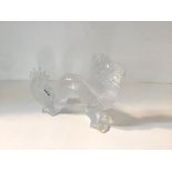 Lalique, a large modern clear and frosted glass sculpture of a Chinese Dragon, with etched mark "