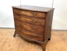 A good George III mahogany bowfront chest c.1800, the rectangular top above four graduated long