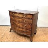 A good George III mahogany bowfront chest c.1800, the rectangular top above four graduated long