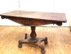 An unusual Scottish William IV rosewood centre table, in the manner of James Mein of Kelso, the