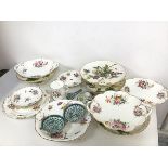 A mixed lot of china including tazzas, saucers, serving plates including Coalport, Crescent, Minton,