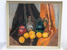 Carnduff, Still Life with Fruit, oil, signed indistinctly (52cm x 60cm)