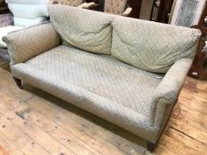 A Whytock & Reid two seater sofa, the calico upholstery having the Whytock & Reid monogram, on front