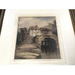 Alexander Roake (?), Rural Scene with Buildings over Bridge, watercolour, signed bottom left,