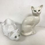 A 1950s Beswick ceramic Cat figure, stamped 1560 to base (28cm x 18cm x 10cm) and another