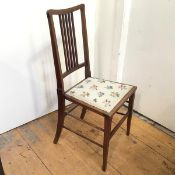 An Edwardian mahogany bedroom chair with grospoint seat (91cm x 41cm x 44cm)