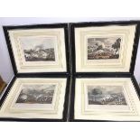 Military interest: four 19thc prints of Napoleonic War Battles, including Waterloo, Salamanca,