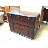 A Scottish George III mahogany chest of drawers fitted three short drawers above three graduated