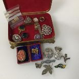 A collection of silver and costume jewellery, mainly brooches, including eight hallmarked silver