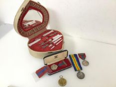A mixed lot including a collection of medals, the Imperial Service medal with Elizabeth II verso, in