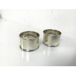 A pair of Chester silver table salts, lacking glass inserts (each d.5cm x h.3cm) (combined: 68.98g)