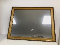 A rectangular wall mirror with gilt frame with outer acanthus leaf border (45cm x 60cm) (a/f)