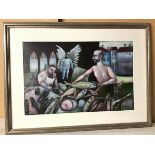 Michael McVeigh, Fish Shop, oil on canvas, signed bottom left (31cm x 48cm)