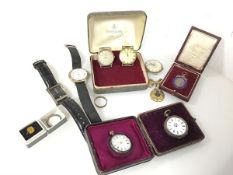 A mixed lot including a Lorus tank style gentleman's wristwatch with leather strap, a Mappin