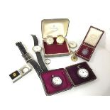 A mixed lot including a Lorus tank style gentleman's wristwatch with leather strap, a Mappin