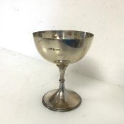 A 1927 Birmingham silver wine glass with beaded stem and foot (h.10.5cm x 8.5cm) (117.29g)