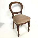 A miniature mahogany Victorian style balloon back chair, possibly for a doll (45cm x 25cm x 23cm)