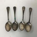 A set of four Victorian Sheffield silver teaspoons (combined: 86.26g)