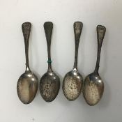 A set of four Victorian Sheffield silver teaspoons (combined: 86.26g)