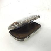 An Edwardian Birmingham silver snuff box, later adapted to hold an inkpad (?) (2cm x 7cm x 5cm) (