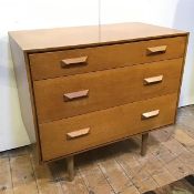 A 1950s neat oak chest of drawers (70cm x 76cm x 44cm)