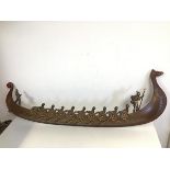 Viking wall art: a plastic model of a Viking Longboat with Rowers (35cm x 102cm)