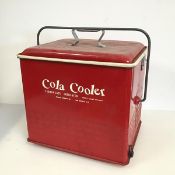 A 1950s/60s Cola cooler, with removable lid and bottle opener to side, inscribed to side, Fibreglass