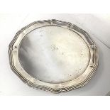 A Sheffield silver salver with raised scalloped edge, inscribed to base Wilson & Gill, Regent