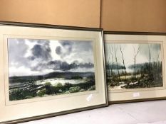 C. Rex James, Winter Landscape, watercolour, signed bottom right (34cm x 52cm) and another by the
