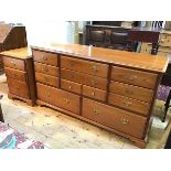 A modern chest of drawers with an arrangement of nine drawers, stamped Younger, Furniture to