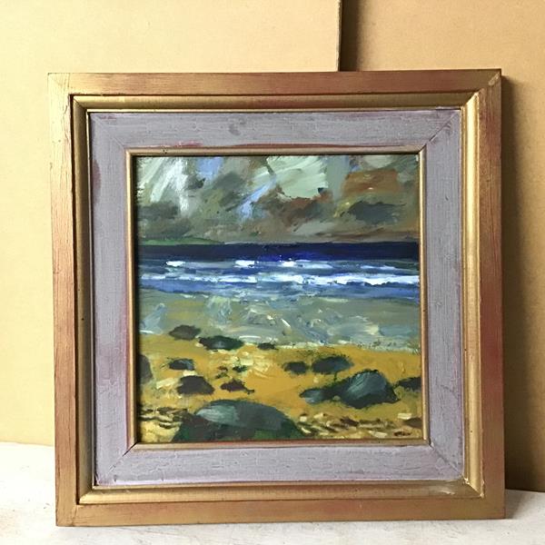 Scottish School, Coastal Scene, oil (21cm x 21cm)