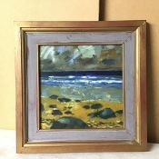 Scottish School, Coastal Scene, oil (21cm x 21cm)