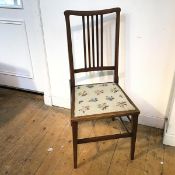 An Edwardian mahogany bedroom chair with grospoint seat (91cm x 41cm x 44cm)