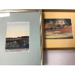 J. Binns, Fowey Sunset, watercolour, signed and dated 2002 bottom left (15cm x 11cm) and British