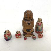 A set of Japanese Princely Figures nesting dolls (largest: 14cm x 7cm) (7)