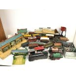 Railway Interest: a large collection of trains and accessories, including two Hornby engines,