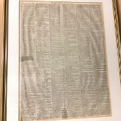 A framed page from The Times, Thursday October 9th 1873 advertising mostly real estate available for