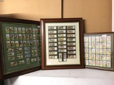 A framed set of 1933 Work on the Farm cigarette cards (inside frame: 53cm x 42cm) a further set of