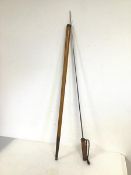 An Edwardian malacca stick with shagreen handle and internal sword (90cm)